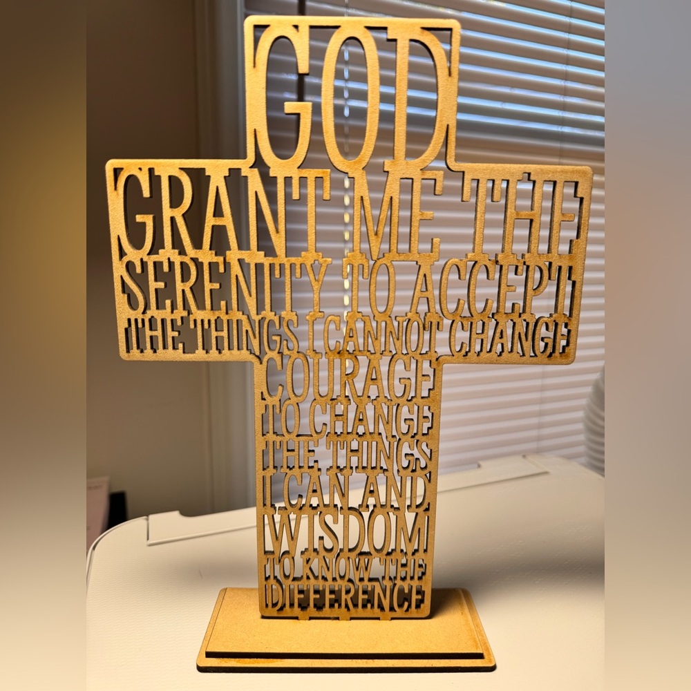 Handmade by me Wood Serenity Prayer light or dark wood